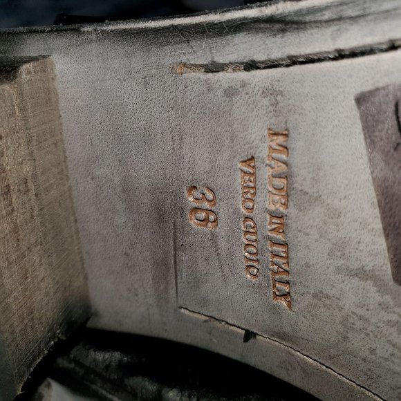 Shoto Handmade Italian Ruched Peep Toe Leather Ankle Booties 36/7 - Picture 7 of 8